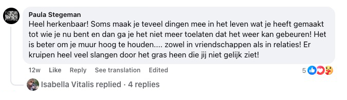Reakce čtenáře na Facebooku ke knize Laat los wat je kapotmaakt