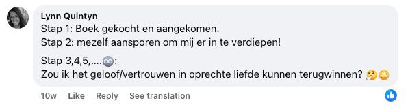Reakce čtenáře na Facebooku ke knize Laat los wat je kapotmaakt