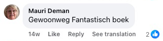 Reakce čtenáře na Facebooku ke knize Laat los wat je kapotmaakt