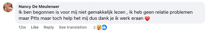 Reakce čtenáře na Facebooku ke knize Laat los wat je kapotmaakt