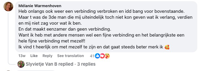 Reakce čtenáře na Facebooku ke knize Laat los wat je kapotmaakt