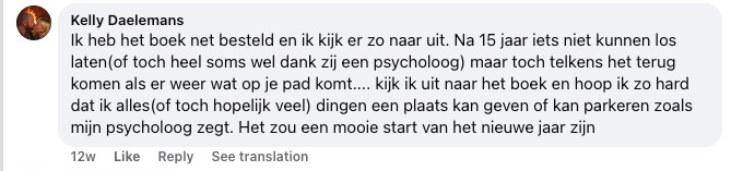 Reakce čtenáře na Facebooku ke knize Laat los wat je kapotmaakt