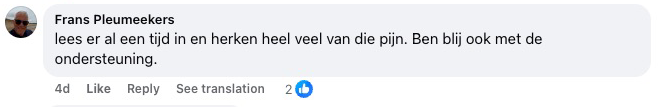 Reakce čtenáře na Facebooku ke knize Laat los wat je kapotmaakt